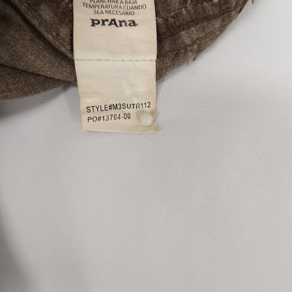 Prana Sutra Mens Shorts L Brown Heather Hemp Blend Drawstring Stretch Outdoor - Picture 9 of 9